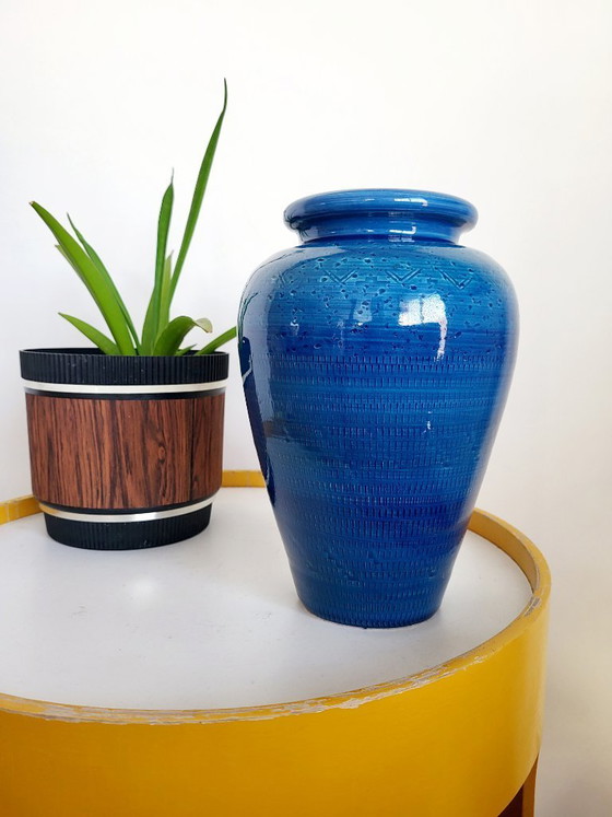 Image 1 of Bitossi glazed ceramic vase, Riminini decor, Aldo Iondi, 1960s in Italy