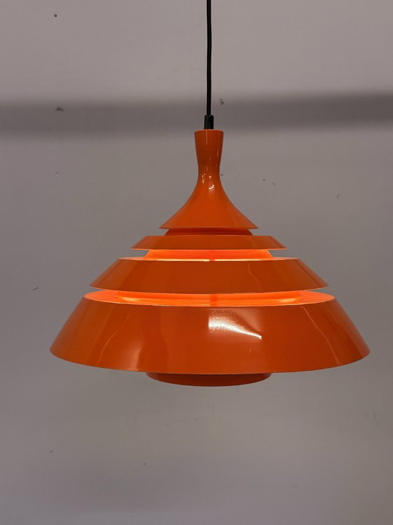 Schnieder Leuchten Pendant lamp – Orange – 70s – Metal (photo 2 of 12)