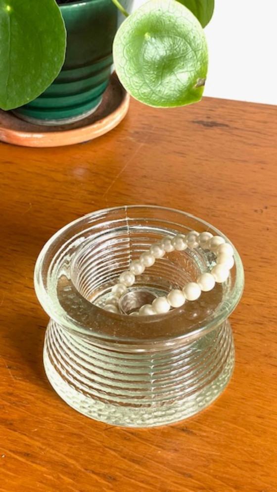 Image 1 of Vintage Glass Paperweight Trinket Tray