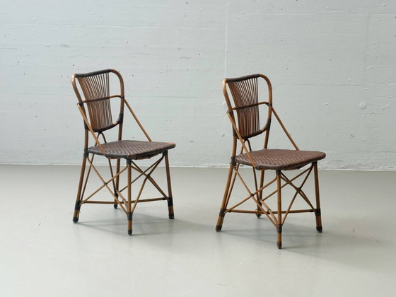 Image 1 of Set of 2 vintage designer chairs by Yuzuru Yamakawa made of bamboo