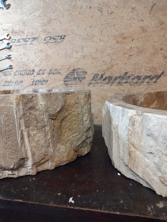 Image 1 of Waschbecken/Spüle aus versteinertem Holz von Differentz, 39 cm Durchmesser