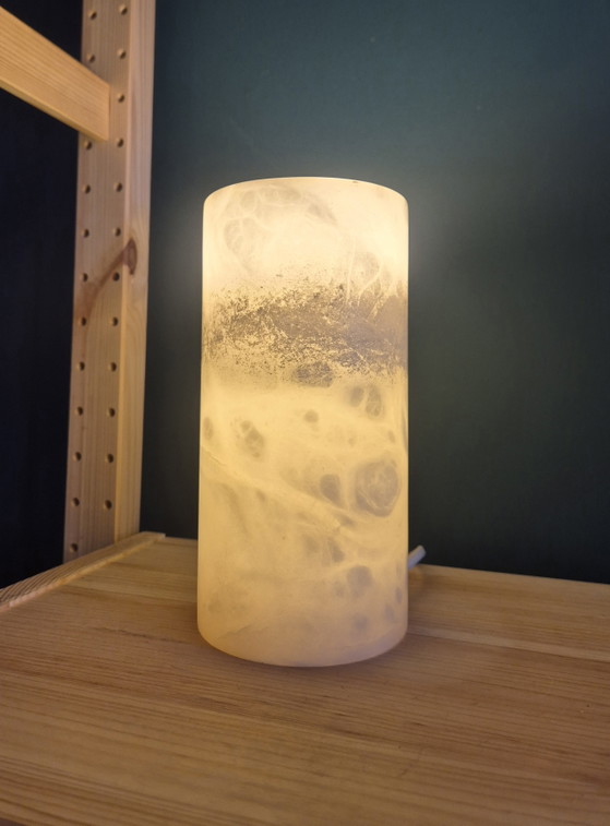 Lampe d'ambiance Massive en albâtre | Pierre naturelle | Lampe de table vintage, Crème (photo 2 sur 5)