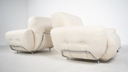 Mid-Century Modern Paar Italiaanse Fauteuils, 1960S - Nieuwe Bekleding