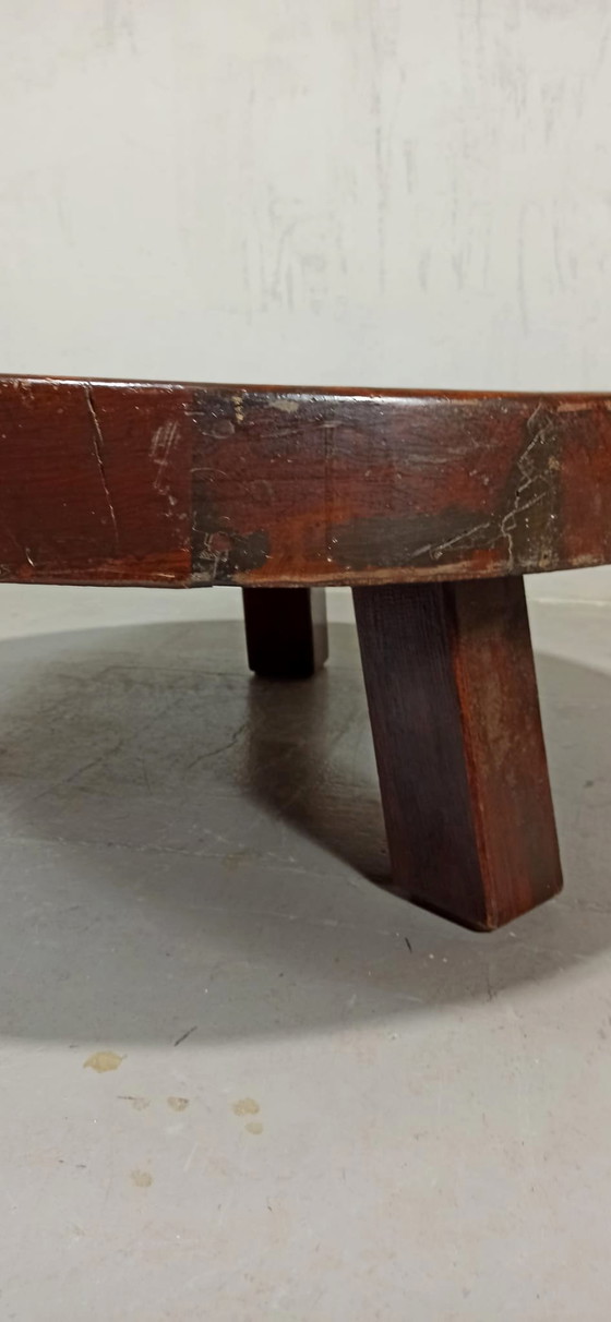 Image 1 of Vintage Wabi Sabi brutalist round coffee table 