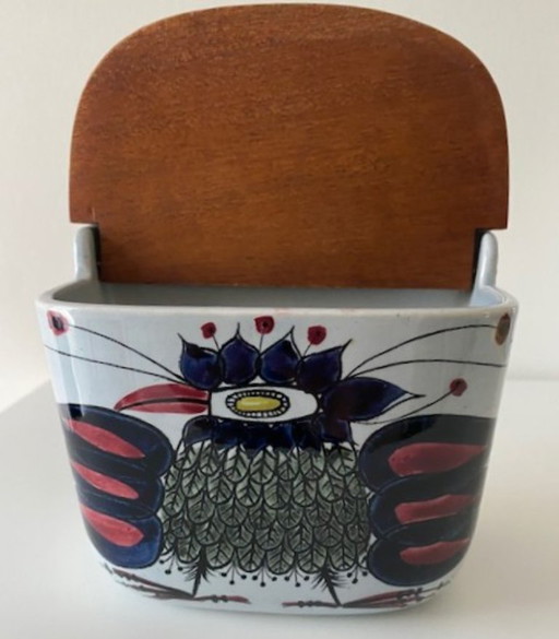 Saliera da parete vintage Royal Copenhagen / Alumnia con coperchio "Crazy Bird"