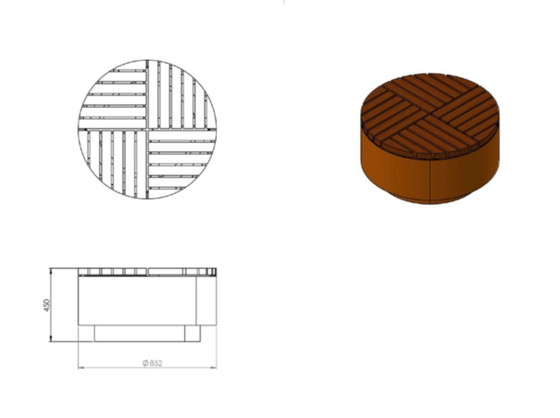 Image 1 of Exclusieve cortenstalen design hockers / bijzettafels – handgemaakt