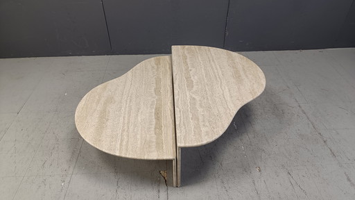 Pair of Travertine Coffee Tables, 1970s