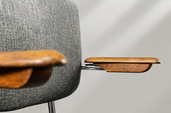 Sedia da ufficio girevole vintage in stile industriale scandinavo di metà secolo, prodotta da Verkstads AB (photo 3 of 16)
