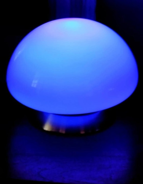 Image 1 of Blauwe Lanhai Junis mushroom touch tafellamp.