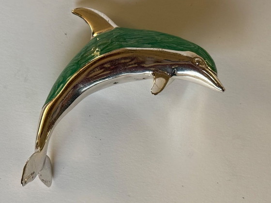 Image 1 of Delfino smaltato in argento sterling Saturno