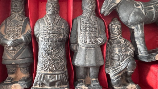 Terracotta army set - 5-piece with warriors & horse | Qin Shi Huang, First Emperor of China