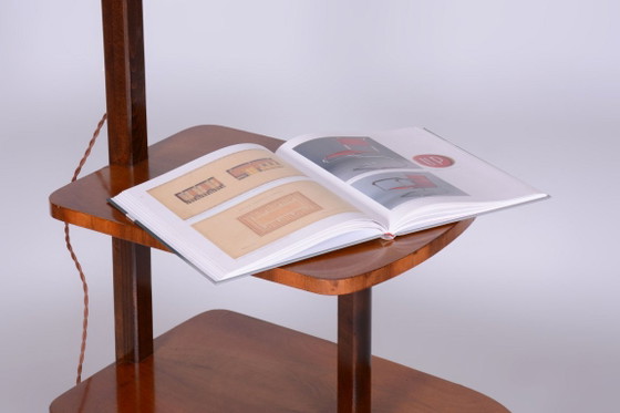 Restored Art Deco Floor Lamp, by J. Halabala for UP Závody, Walnut, Czech, 1930s – Floor lights, Wood, Chrome (photo 5 of 15)