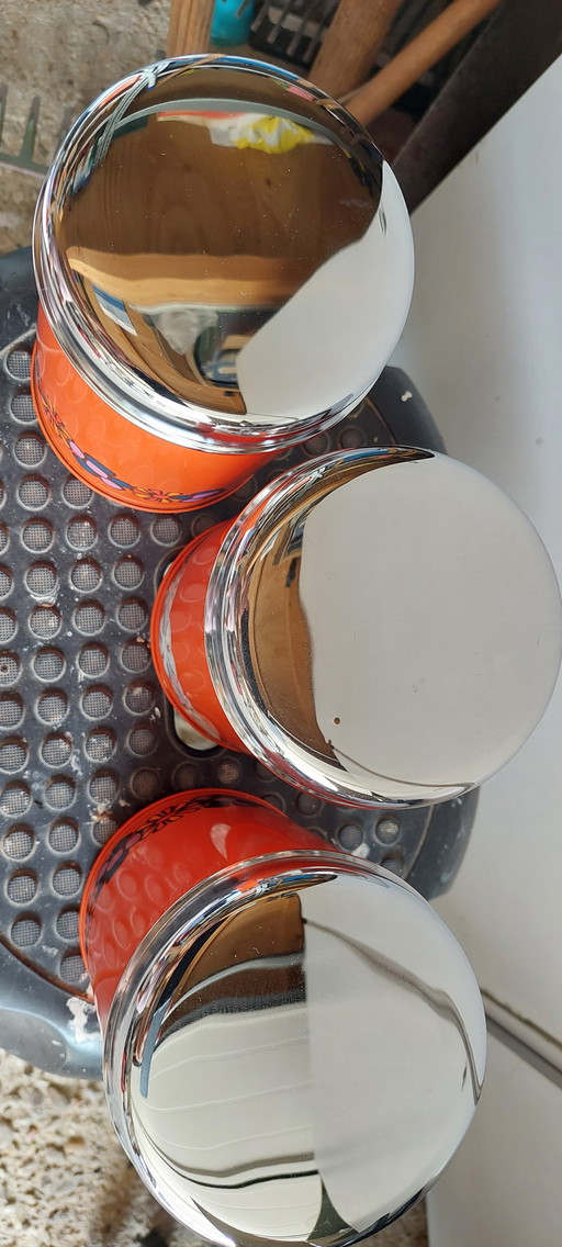 Vintage brabantia storage boxes, orange
