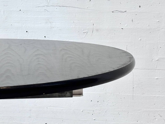 Image 1 of Black extendable table with chrome frame, 1970s