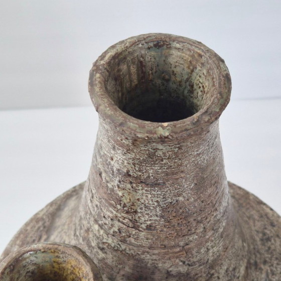 Image 1 of Vintage aardewerk vaas uit de jaren 60, drielobbig, jaren 60, DLG La Borne, Deblander Pouchain