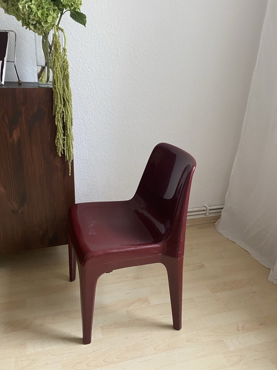 Sedie Space Age rosse S&H Design – Schröder & Henzelmann, Sedie da pranzo, Plastica (photo 2 of 6)