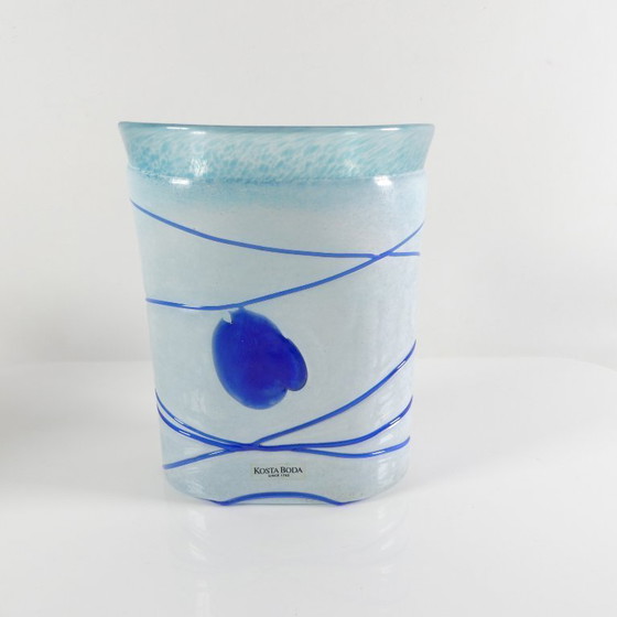 Image 1 of Kosta Boda Vase Galaxy Blue, signed Vallien