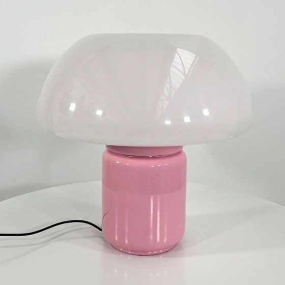 Image 1 of Lampada da tavolo a forma di fungo rosa di Elio Martinelli per Martinelli Luce, anni '70