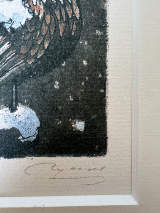 Wilhelm Loisel kunstdruk "Wetterhahn" Parkhotel Pörtschach 1994