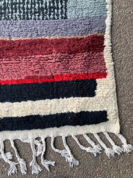 Image 1 of Mehrfarbige Berber-Tapis aus Leinen, 300 cm x 150 cm