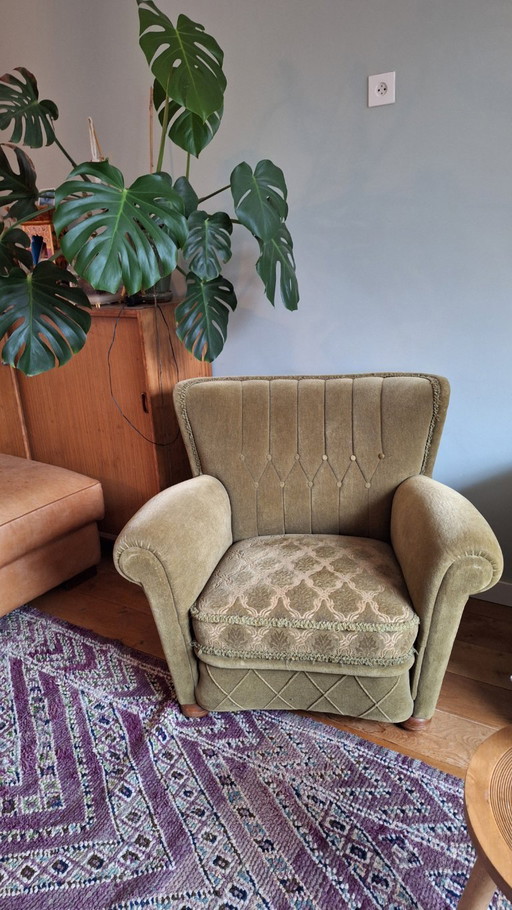 Retro vintage oorfauteuil 