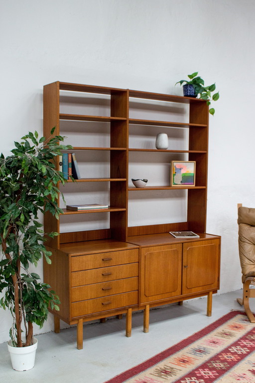Vintage teak bookcase highboard sideboard Midcentury