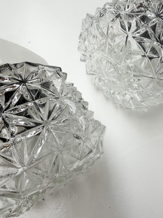 Set di 4 applique o plafoniere vintage in vetro, anni '70 – Plastic, Glass (photo 8 of 14)