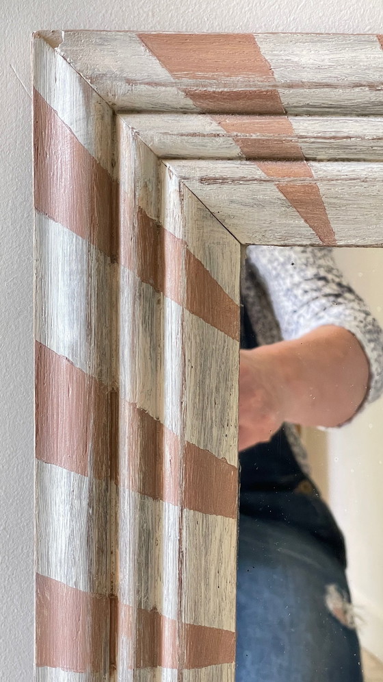 Image 1 of Specchio antico in legno dipinto a mano