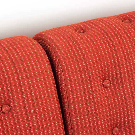 Image 1 of Vintage Space Age Modular Or Sectional Curved Sofa In Original Red Fabric, Tatra Czechoslovakia 1970s