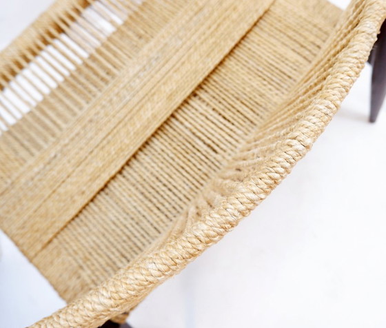 Image 1 of Paire de fauteuils en corde de jute et bois massif