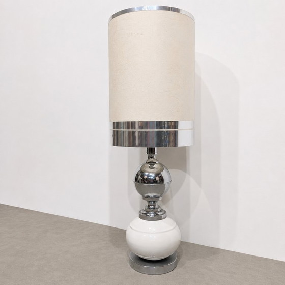 Large 1970s Space Age Vintage Lamp – Table lamps, Silver (photo 6 of 6)