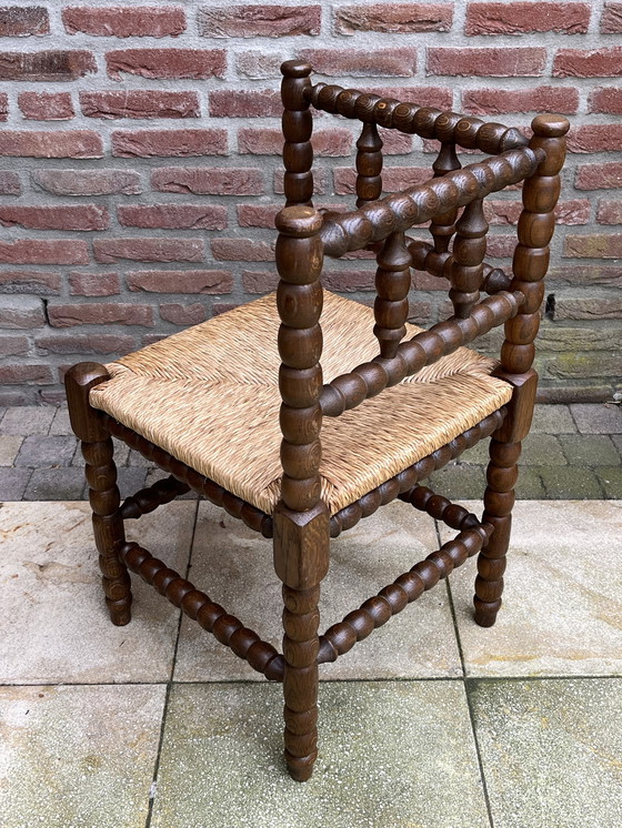 Image 1 of Classic Bobbin corner chair + matching side table | rare set