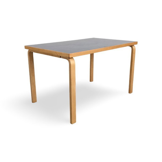 Image 1 of Table de salle à manger originale Alvar Aalto 81B, linoléum Artek, bouleau noir