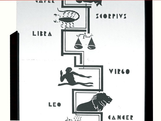 Image 1 of Albano & Macario Torino Italie miroir mural zodiaque années '20/'30 art decò