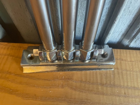 Image 1 of Porte-serviettes chromé à 3 barres mobiles, tube rond, style français
