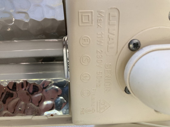 Image 1 of Paire de lampe Finlandaise LIVAL SENIOR année 80 beige et blanc 