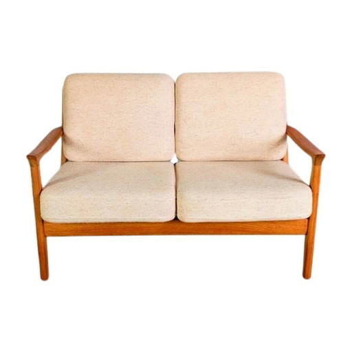 Zweisitzer Sofa Couch France & Søn Ole Wanscher Senator teak