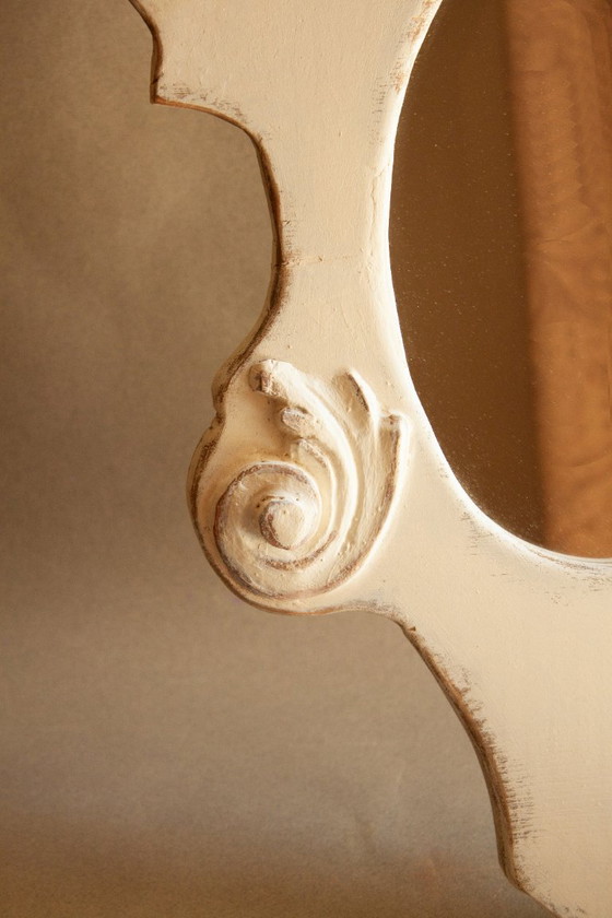 Image 1 of Handmade wall or table mirror. Medallion-style porthole window mirror (oval).