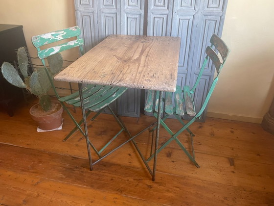 Image 1 of Tavolo pieghevole, tavolo da mercato, tavolino laterale, stile vintage francese