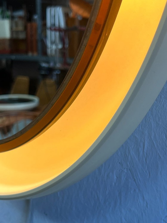 Image 1 of Specchio ovale vintage con illuminazione, Allibert, anni '70