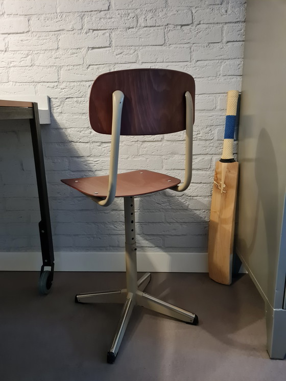 Image 1 of 4x Büro-/Esszimmerstuhl im Mid-Century-Stil | höhenverstellbar