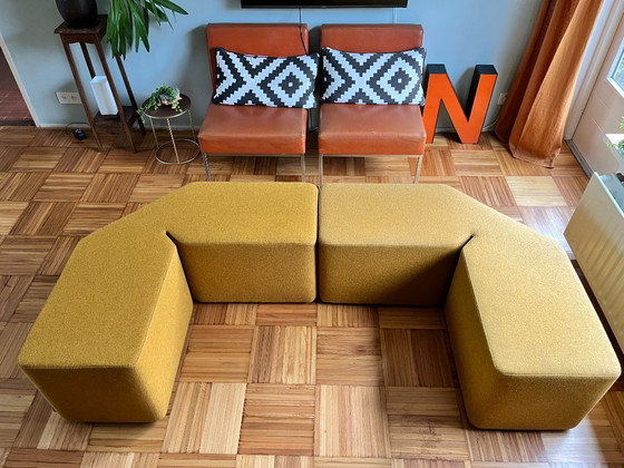 Image 1 of Set mit 2 Balma Plus Design-Poufs – Ockergelb – Modular