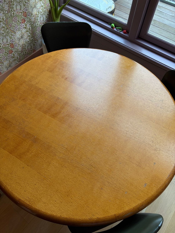 Image 1 of Round Teak Dining Table Vintage 60s-70s