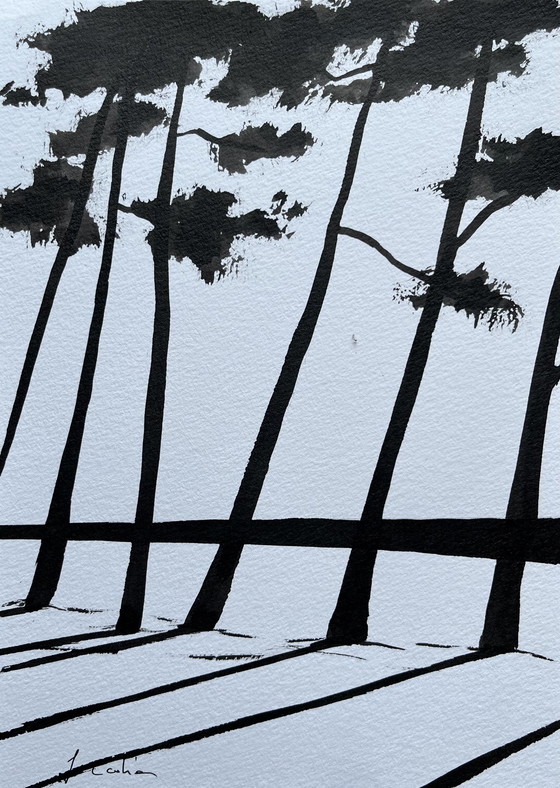 Image 1 of 2 ink sketches, 21x15cm.