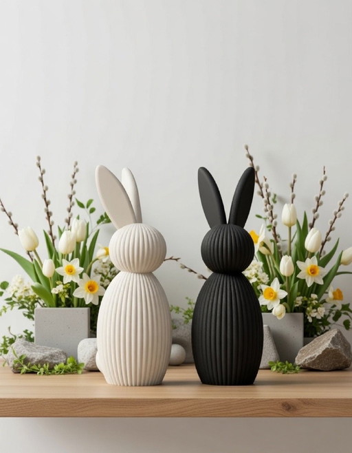 Modern Easter bunnies – minimalist & timeless (set of 2)
