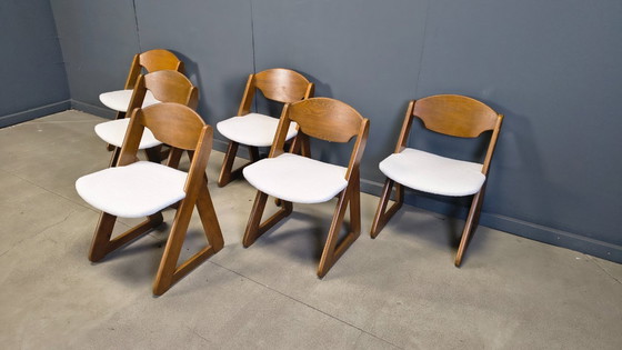 Image 1 of Vintage brutalist dining chairs, set of 6 - 1960s