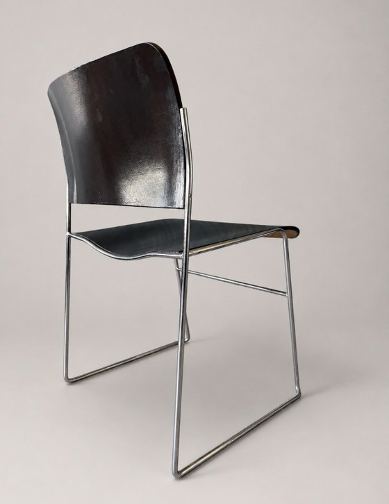 Image 1 of 5x Howe 40/4 stoelen – David Rowlan, Donker Bruin, Hout
