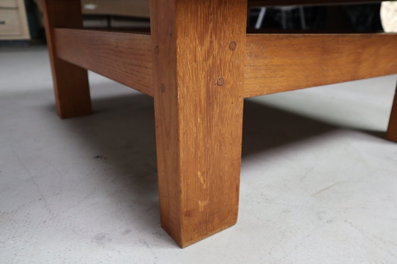 Image 1 of Tavolino in ceramica botanica di metà secolo in rovere, anni '60