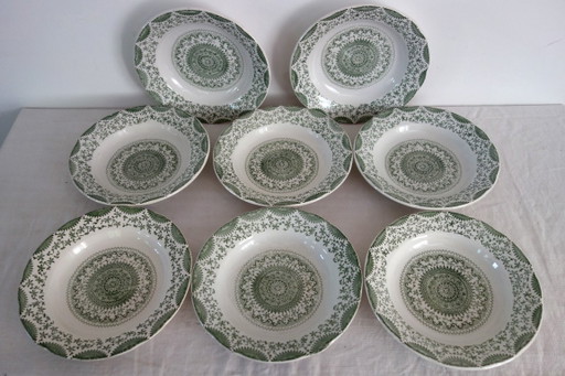 8 platos hondos de loza Fine Ware