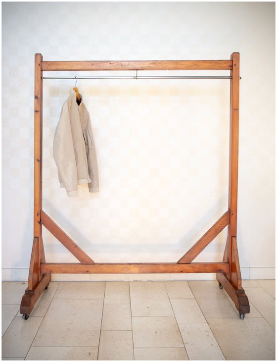 Old solid wood pegged coat rack. (photo 3 of 6)